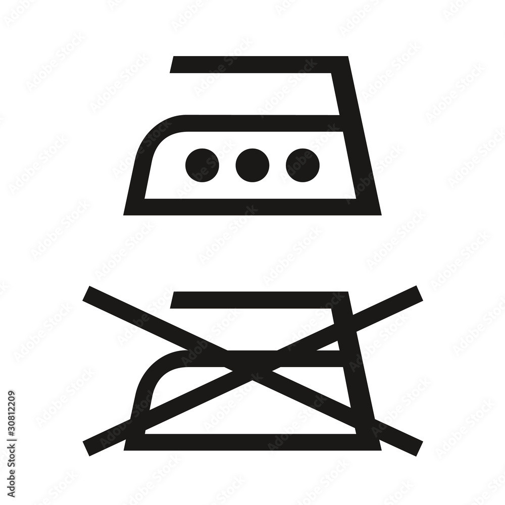 Vecteur icone fer a repasser etiquettes linge pictogramme Vecteur icone fer a repasser etiquettes linge pictogramme