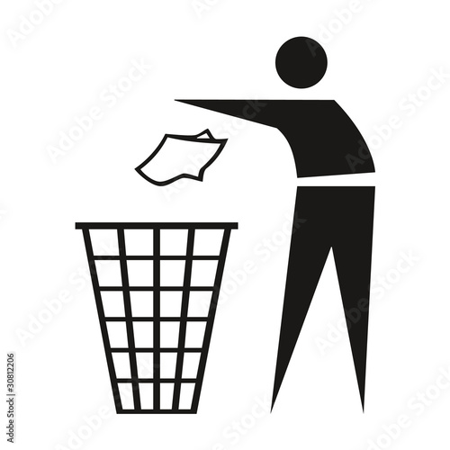 Vector icone ne pas jetter poubelle