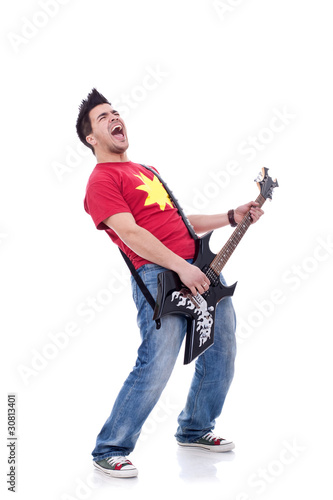 Rock star screaming