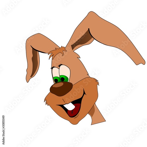Cheerful Easter bunny on a white background