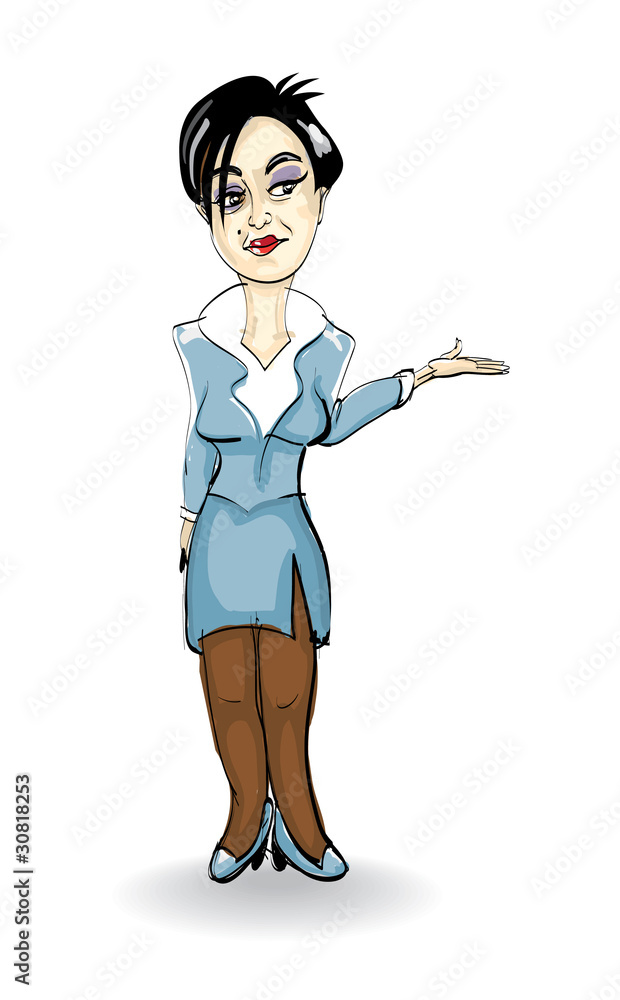 pretty woman in business clothes - illustration