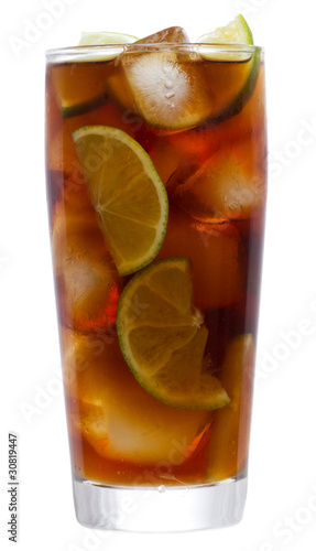 cocktail with lime and cola