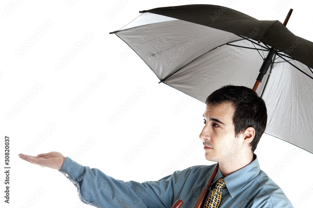 Fotografie Business man with umbrella