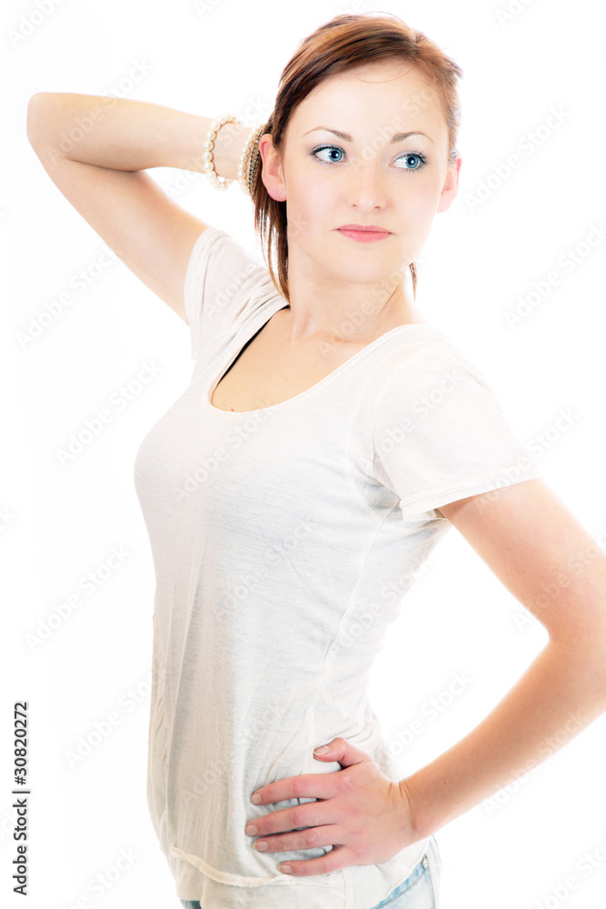 Junge rothaarige Frau in Freizeitkleidung 506 w Junge rothaarige Frau in Freizeitkleidung 506 w