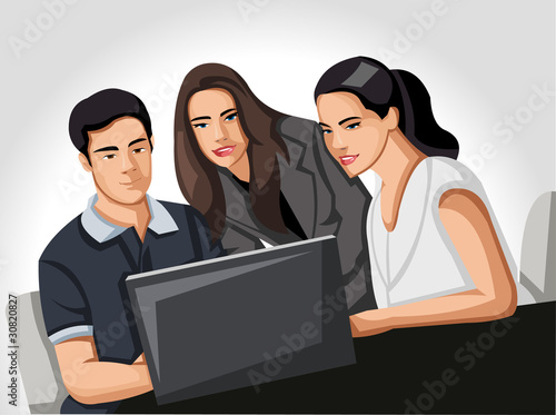 Group of business and office people