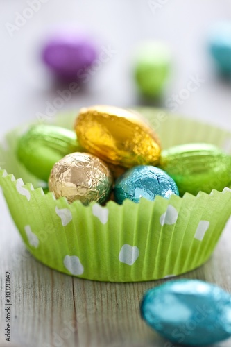 Easter chocolate eggs photo