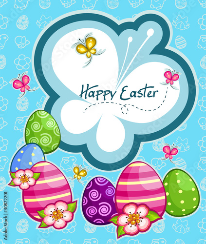 Happy Easter blue butterfly