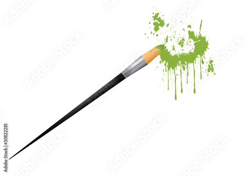 Paint brush painting stains
