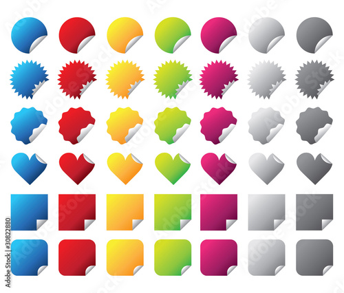Button Set - Aktionskleber, Sticker - bunt