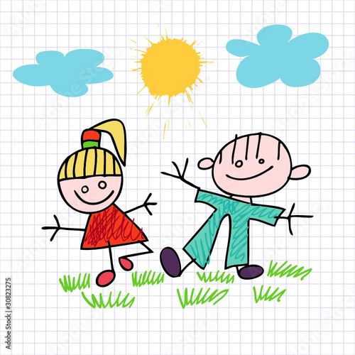 Happy kids doodles