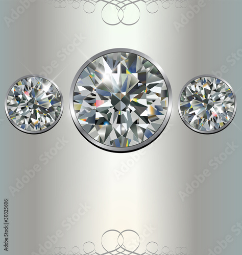 Luxury background silver with diamonds.