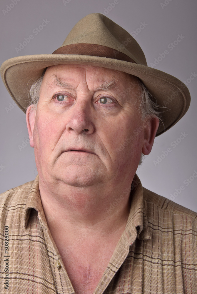 portrait of senior male wearing a hat portrait of senior male wearing a hat