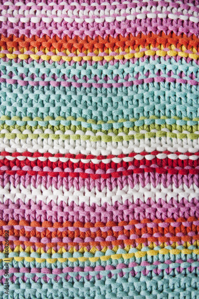 KNITTED STRIPED BACKGROUND, close up