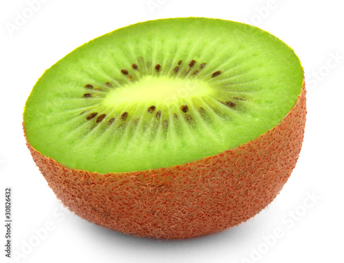 Kiwi slice isolated on white