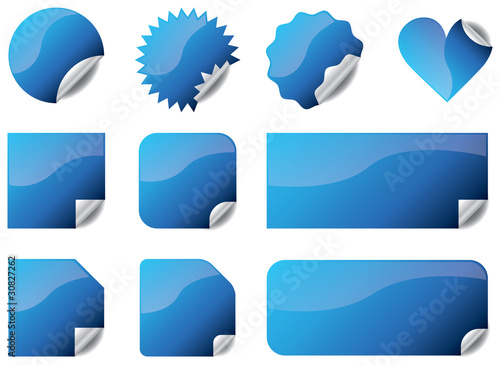 Button Set - Aktionskleber, Sticker - blau