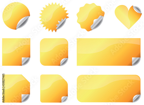 Button Set - Aktionskleber, Sticker - gelb