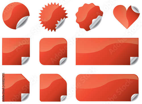 Button Set - Aktionskleber, Sticker - rot