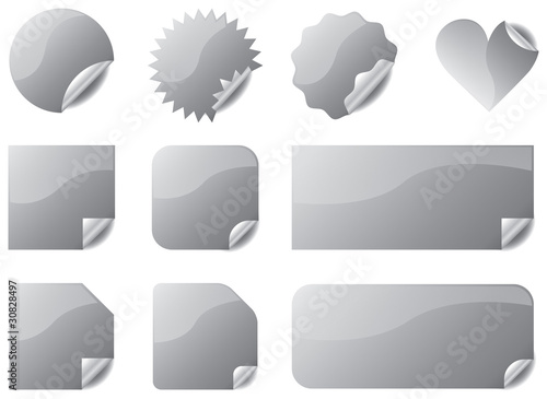 Button Set - Aktionskleber, Sticker - grau