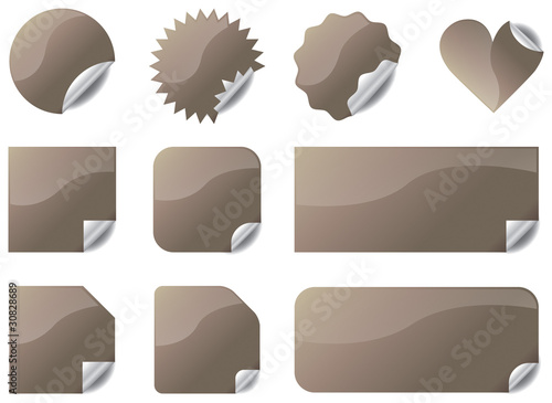 Button Set - Aktionskleber, Sticker - braun