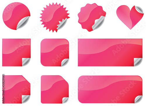 Button Set - Aktionskleber, Sticker - rosa
