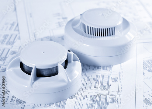 Fire sensor in blue tone