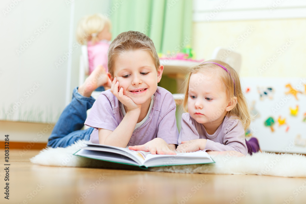 Brother and sister reading Brother and sister reading