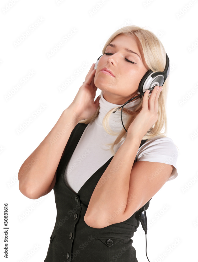 The girl in ear-phones