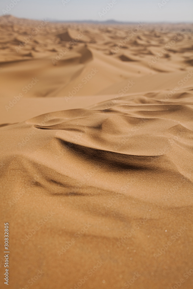 Sand Desert with Dunes in Marocco, merzouga Sand Desert with Dunes in Marocco, merzouga