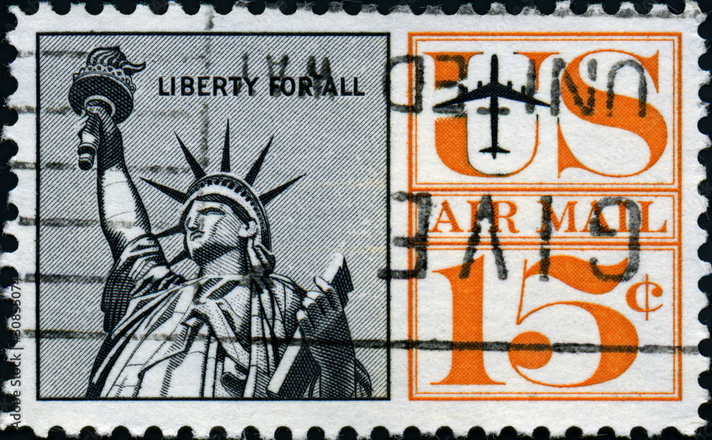 Liberty For All. Us Air Mail. 15 cents.