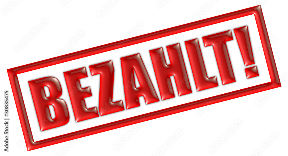 Stempel rot BEZAHLT! Stempel rot BEZAHLT!