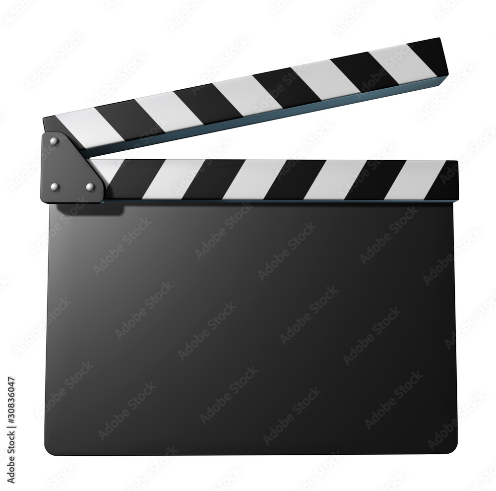 Black clap board movies symbol represented by a film slate