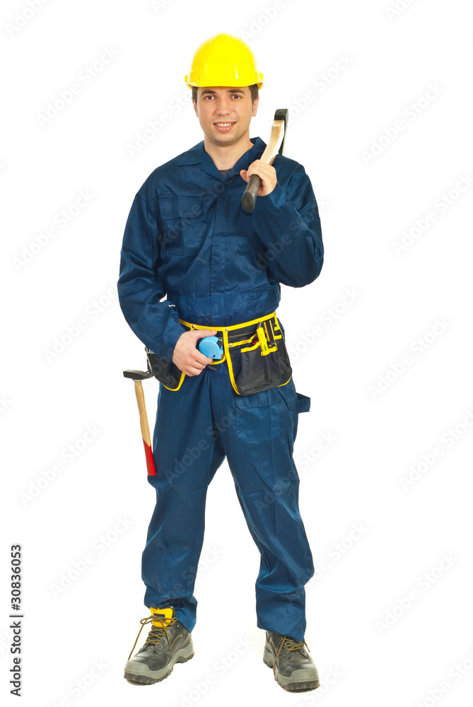 Full length of young worker man Full length of young worker man