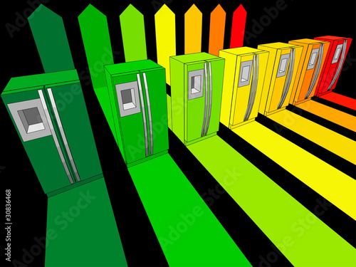 seven refrigerators certified in seven energetic classes