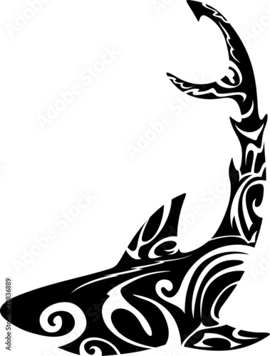 Squalo Tatuaggio Sagoma Astratta-Shark Tattoo-Vector