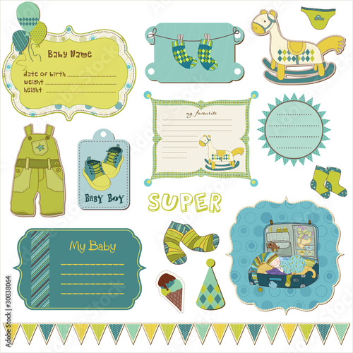 Design elements for baby scrapbook