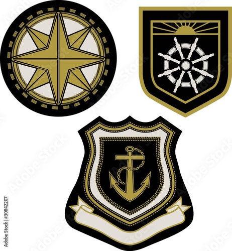 emblem badge with sail sign