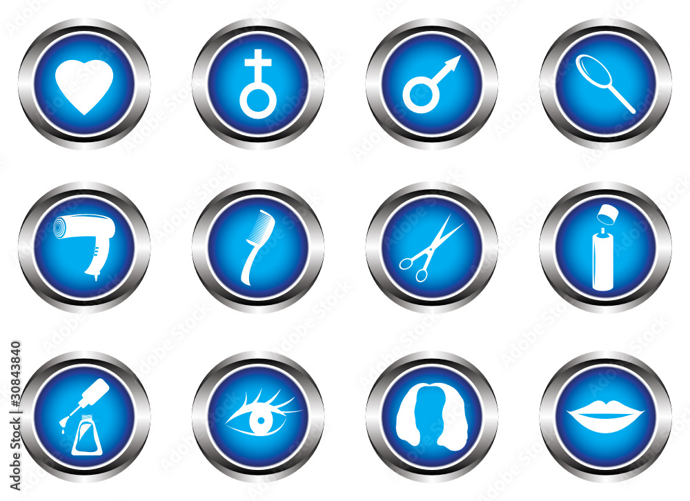 Set of twelve blue buttons Set of twelve blue buttons