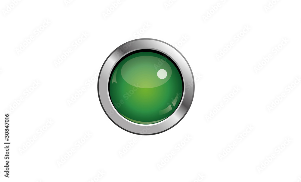 green button isolated on white background
