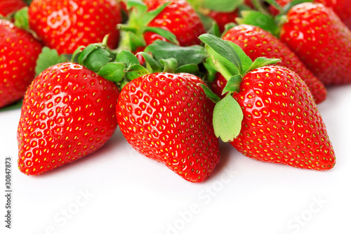 Bright juicy fresh strawberries