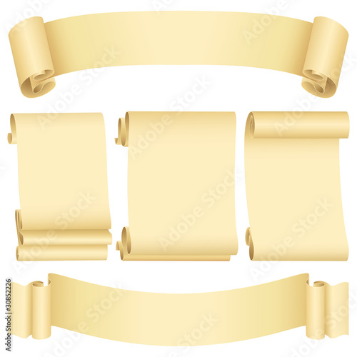 Grunge banners  and scrolls set (vector, CMYK)