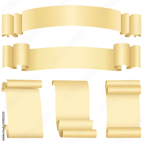 Grunge banners  and scrolls set (vector, CMYK)