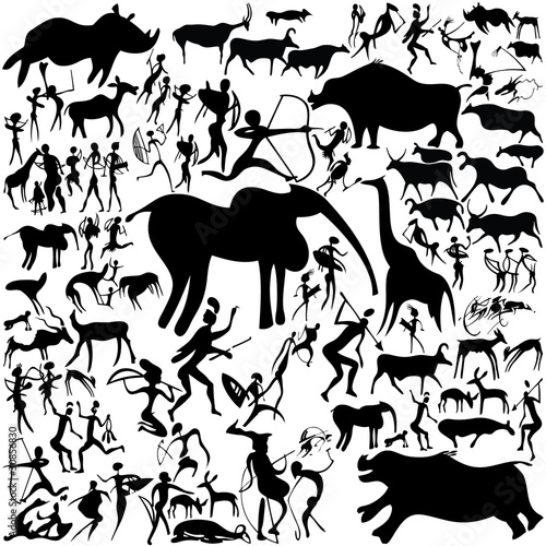 Cave painting on a white background.