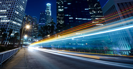 Wandcirkels Los Angeles Verkeersdrukte door stad Los Angeles  © Mike Liu