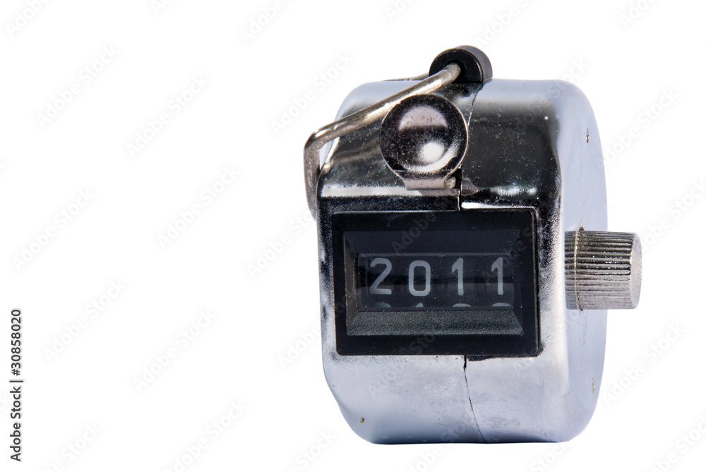 Hand held tally counter isolated on white - Hand held tally counter isolated on white -