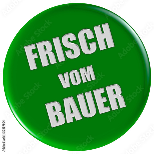 Button grün rund FRISCH VOM BAUER photo