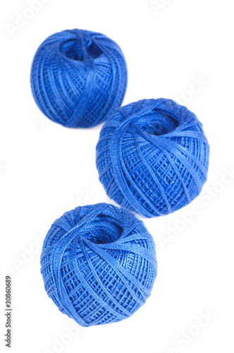 The coil of threads isolated on white background