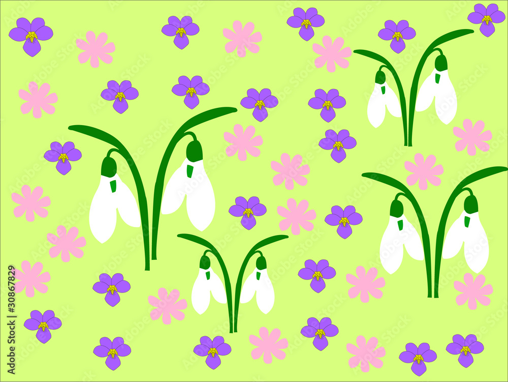 spring in the meadow - vector