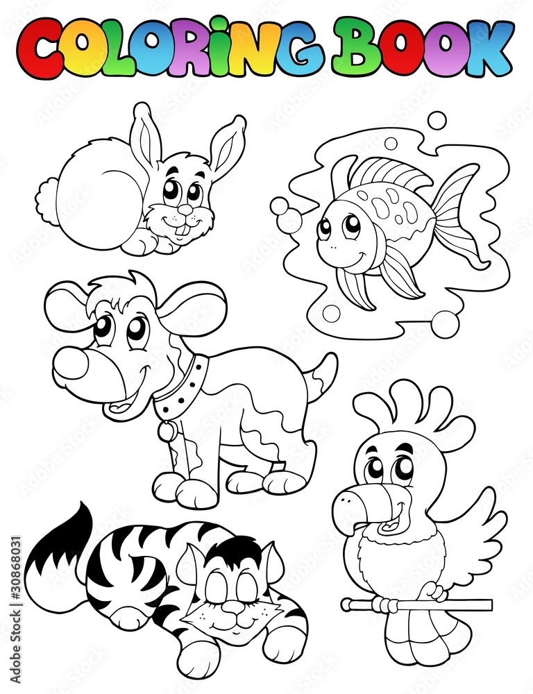 Coloring book with happy pets 1 Coloring book with happy pets 1