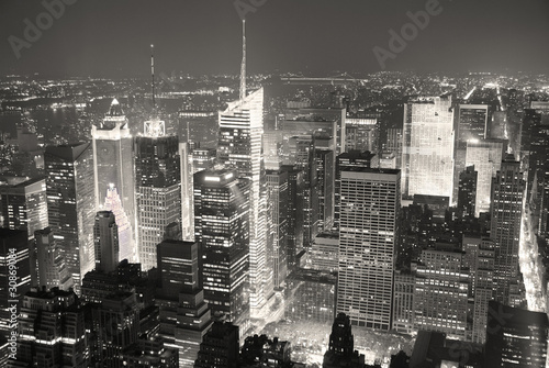 New York City Manhattan Times Square skyline aerial view panoram