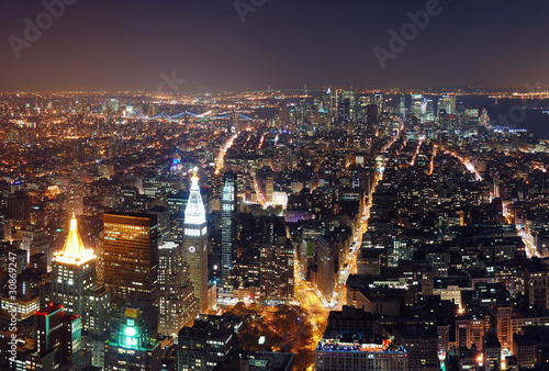 New York City Manhattan panorama aerial view